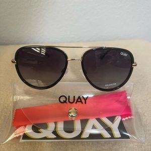Quay All In Mini Polarized Sunglasses. Black